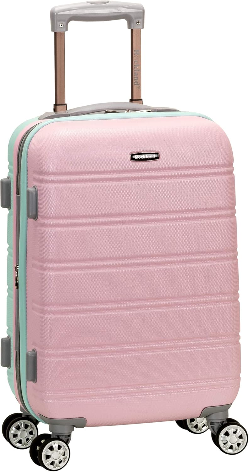 Lightweight Expandable Hard Shell Suitcase with Double Spinner Wheels – Cotton Candy