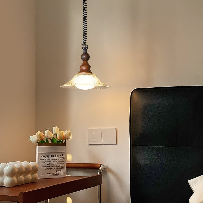 Pendant Light with Wooden Accents