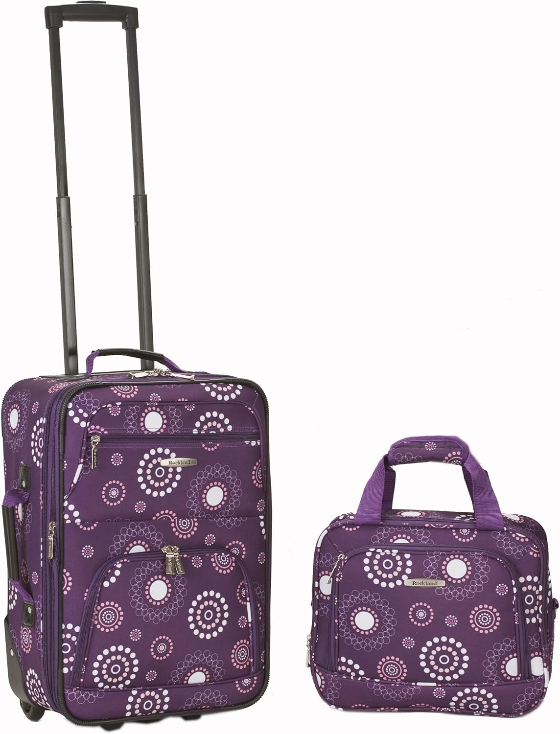 2-Piece Softside Upright Luggage Set with Cabin Bag & Smooth-Running Wheels