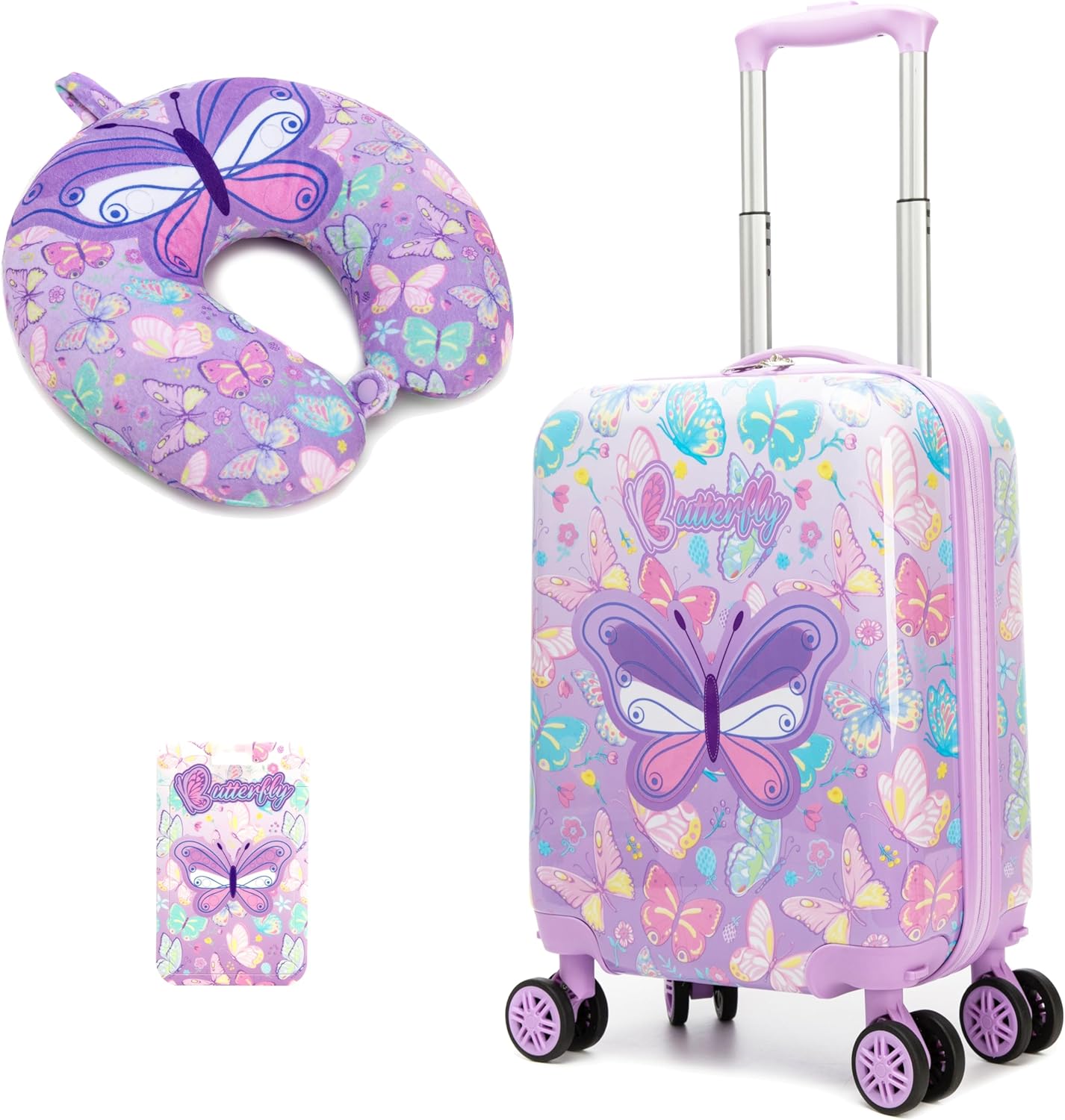 Kids' Hard Shell Cabin Luggage Set with Spinner Wheels – 40 cm