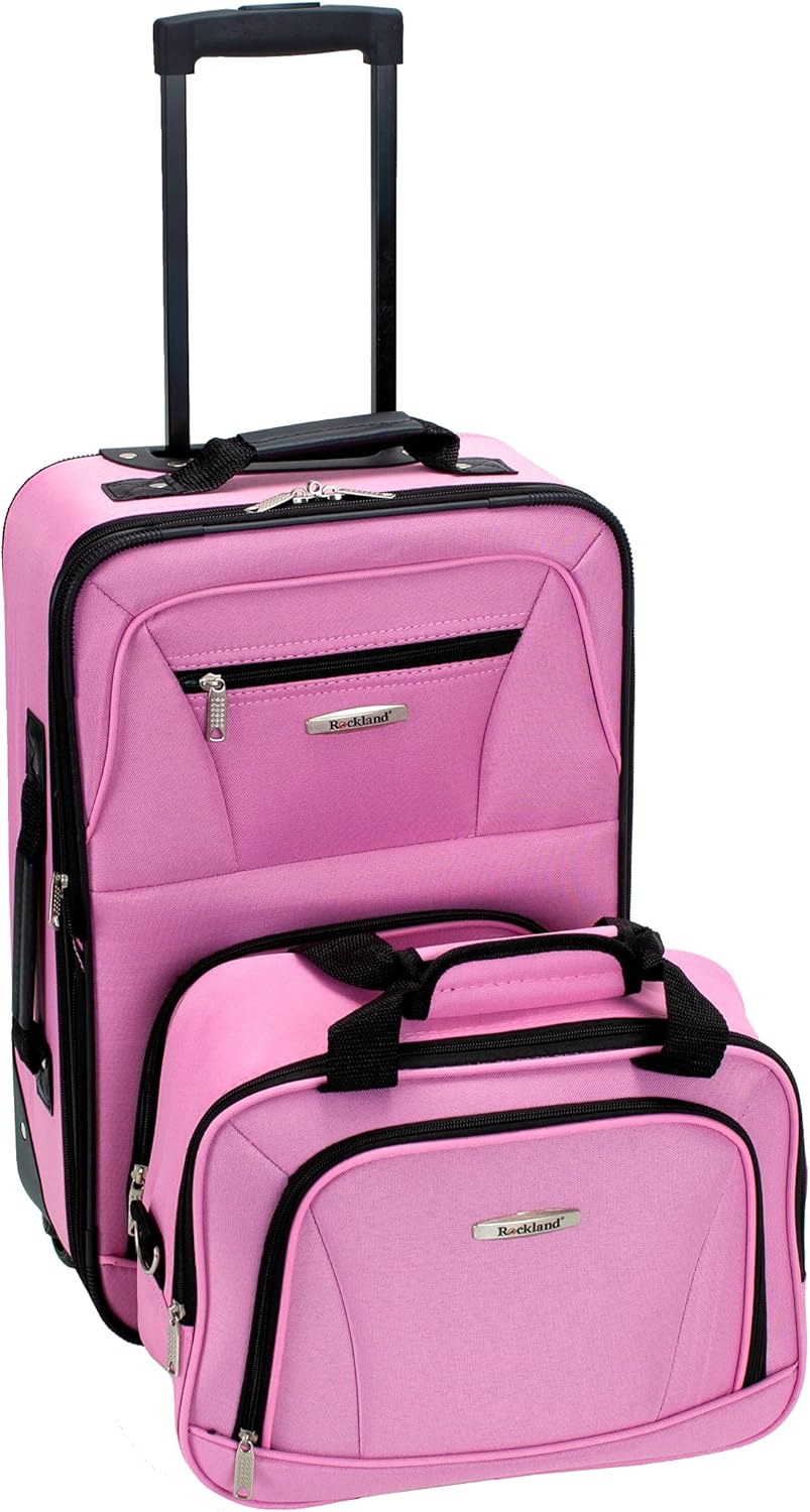 2-Piece Softside Upright Luggage Set with Cabin Bag & Smooth-Running Wheels