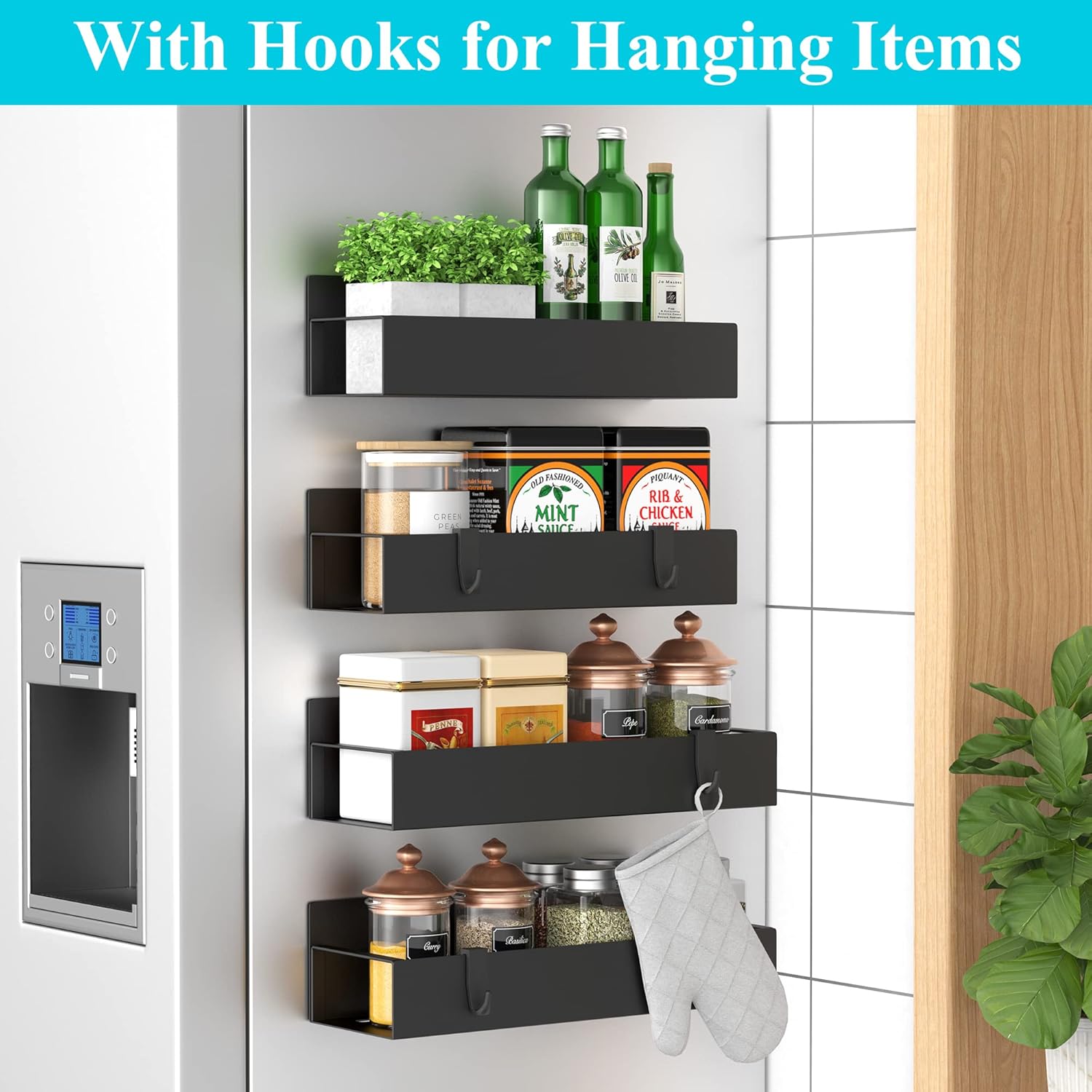 Magnetic Spice Rack Set – SpiceGrip (4-piece)