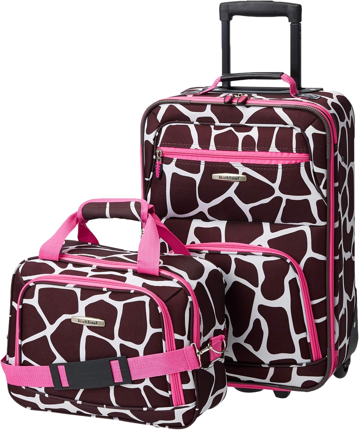 2-Piece Softside Upright Luggage Set with Cabin Bag & Smooth-Running Wheels