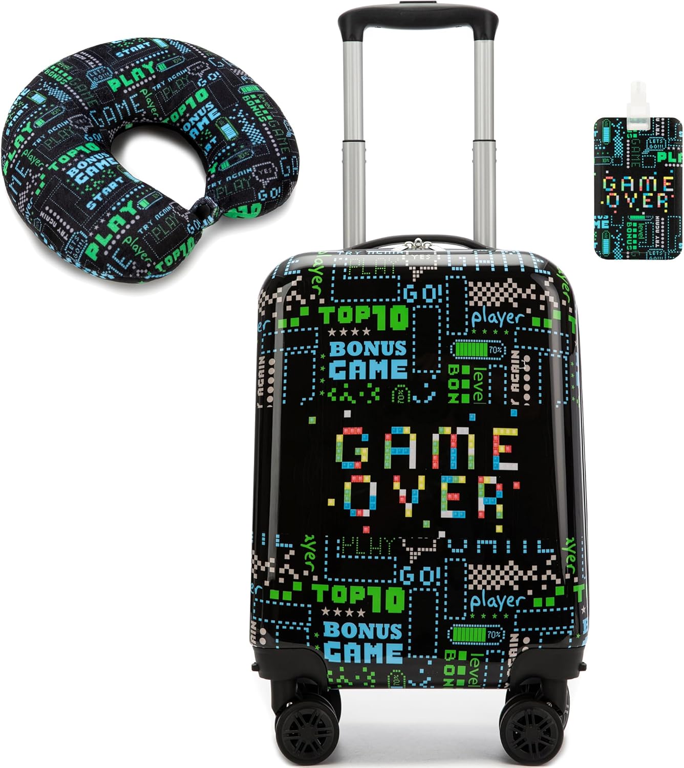 Kids' Hard Shell Cabin Luggage Set with Spinner Wheels – 40 cm