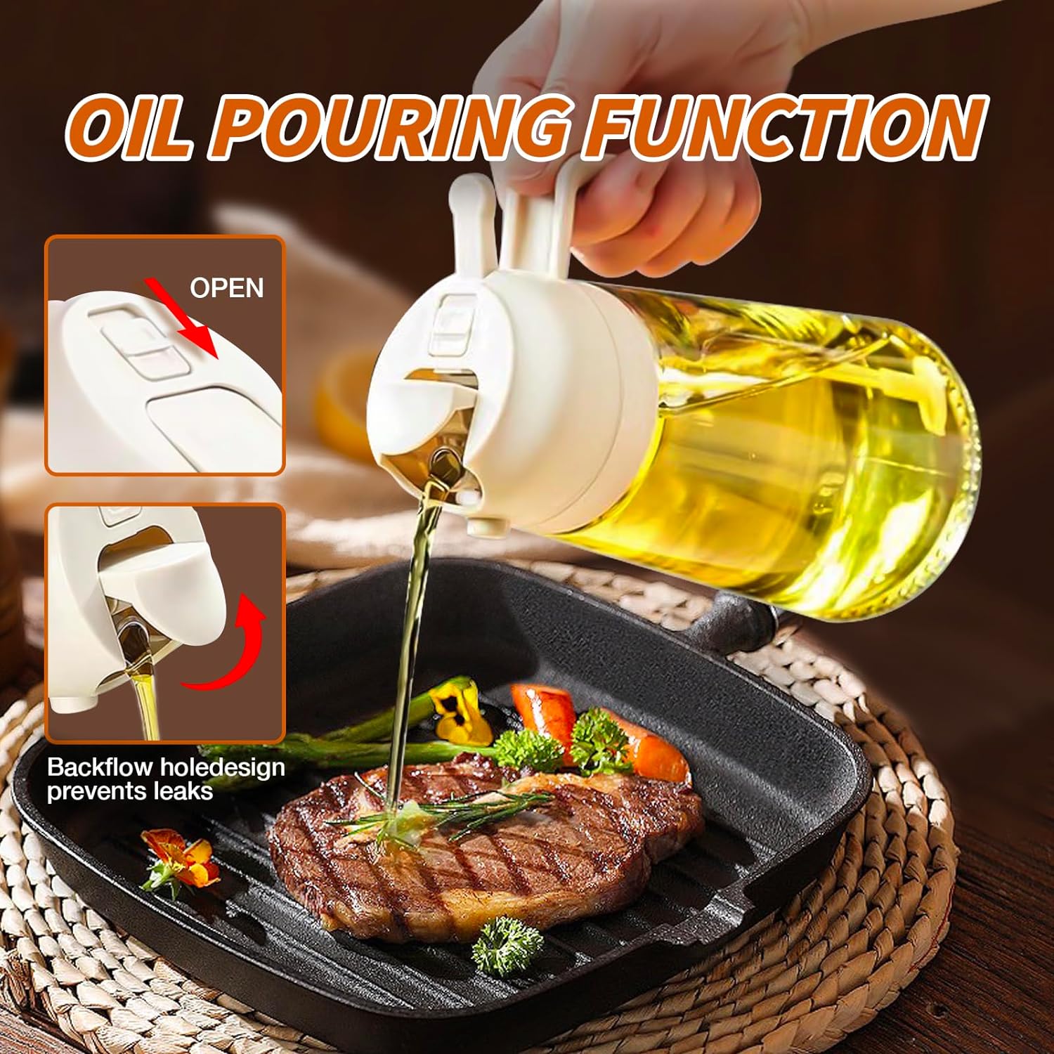 Premium 2-in-1 Olive Oil Sprayer - DualSpray