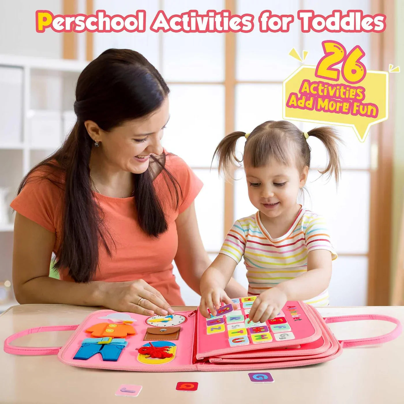 Montessori Press Board for Toddlers – Educational Sensory Activity Book (2-4 Years)