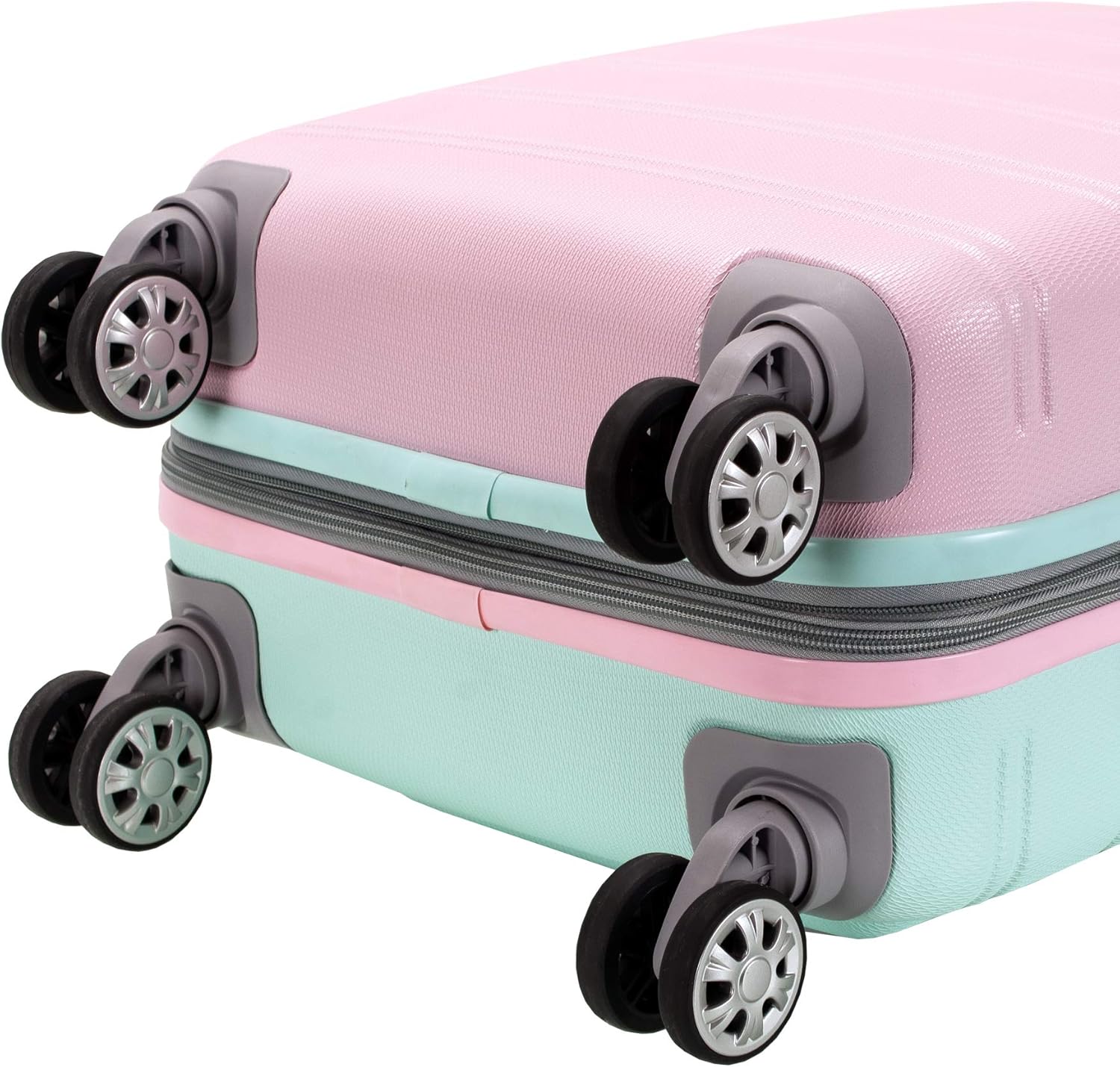 Lightweight Expandable Hard Shell Suitcase with Double Spinner Wheels – Cotton Candy