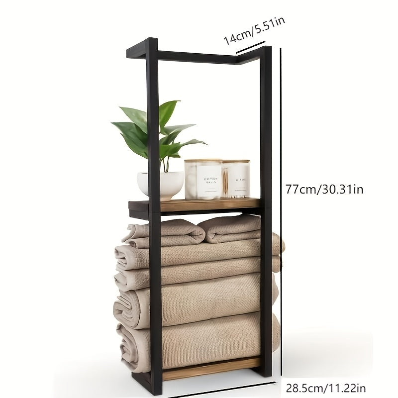 Industrial Towel Rack with Shelves – Elegant and Functional Wall Furniture