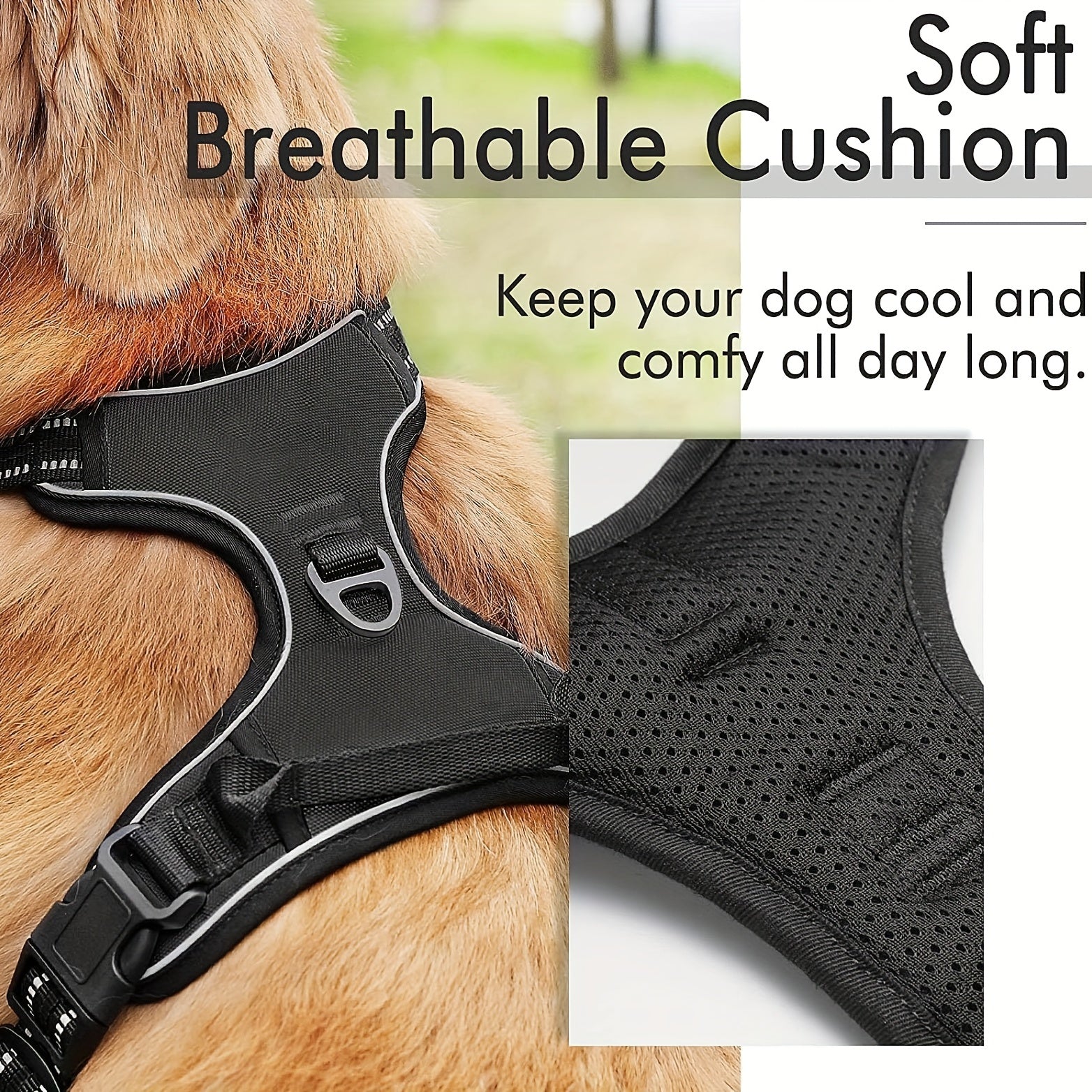 Reflective Dog Harness with Leash Set - Adjustable and Safe for Walking and Training