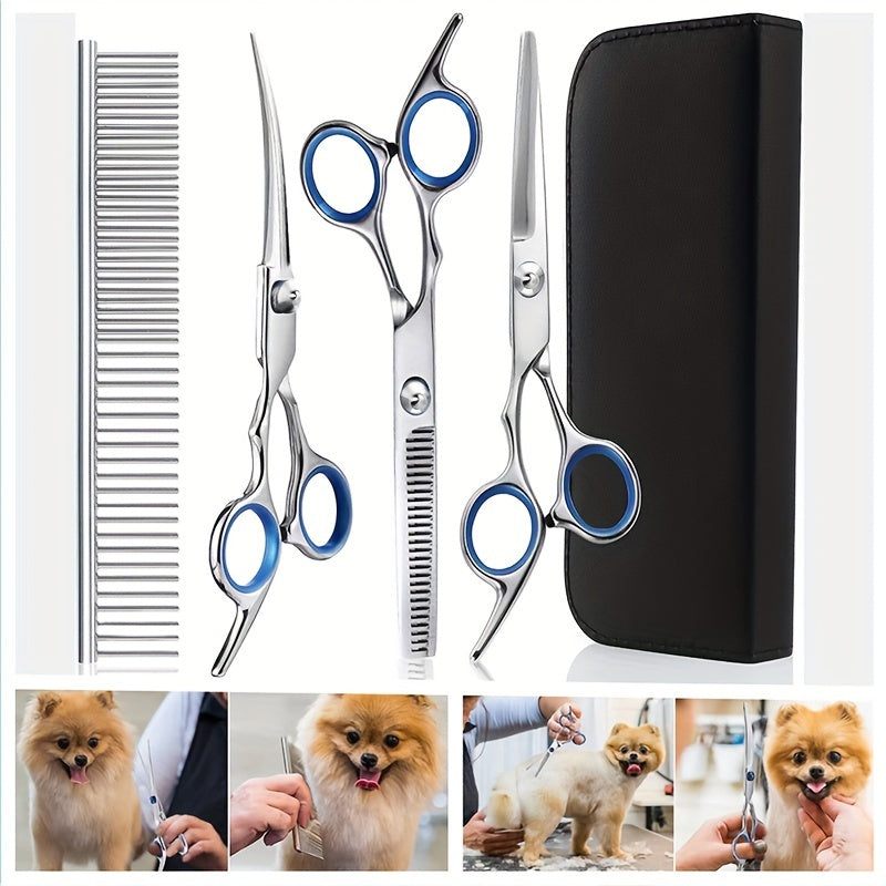 Professional Pet Grooming Set – Scissors and Comb for Perfect Grooming of Dogs and Cats