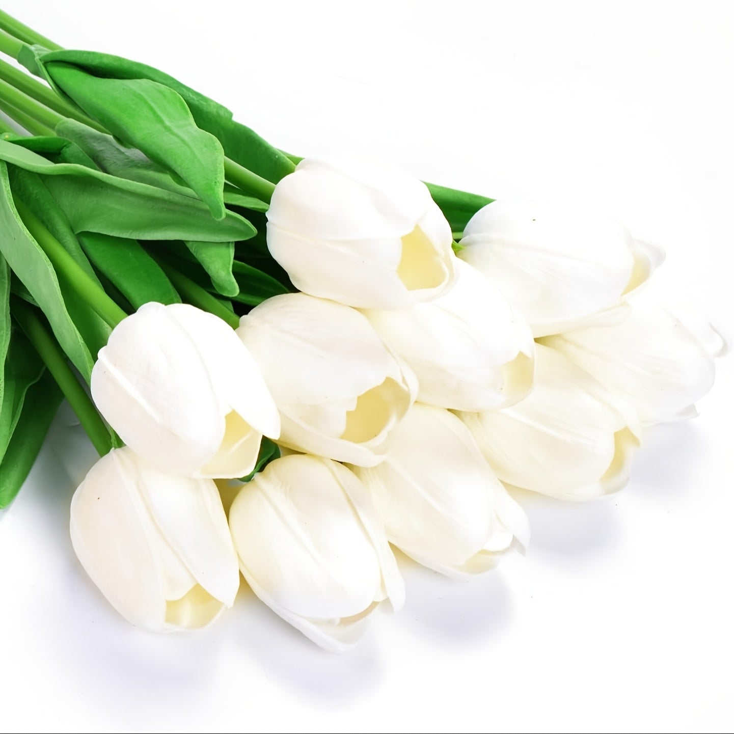 Set of 10 Artificial White Tulips – Perfect for Weddings, Photography, and Interior Decoration