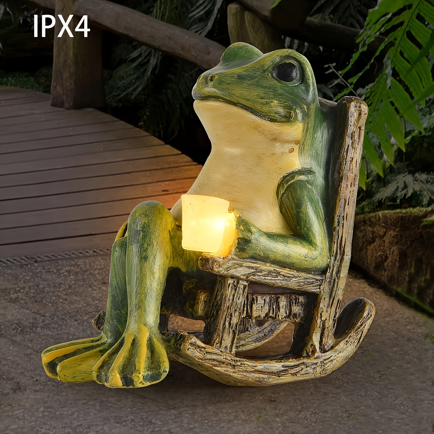 Relaxed Frog Solar Sculpture – Atmospheric and Weatherproof