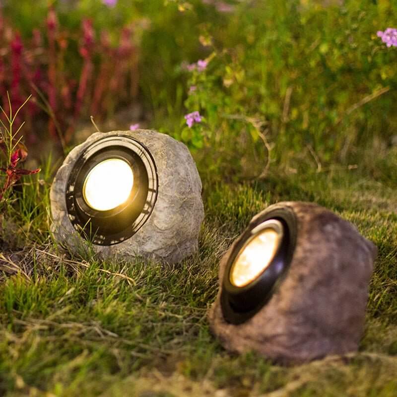 Garden Rock Lamp - LED Solar-Powered Outdoor Light