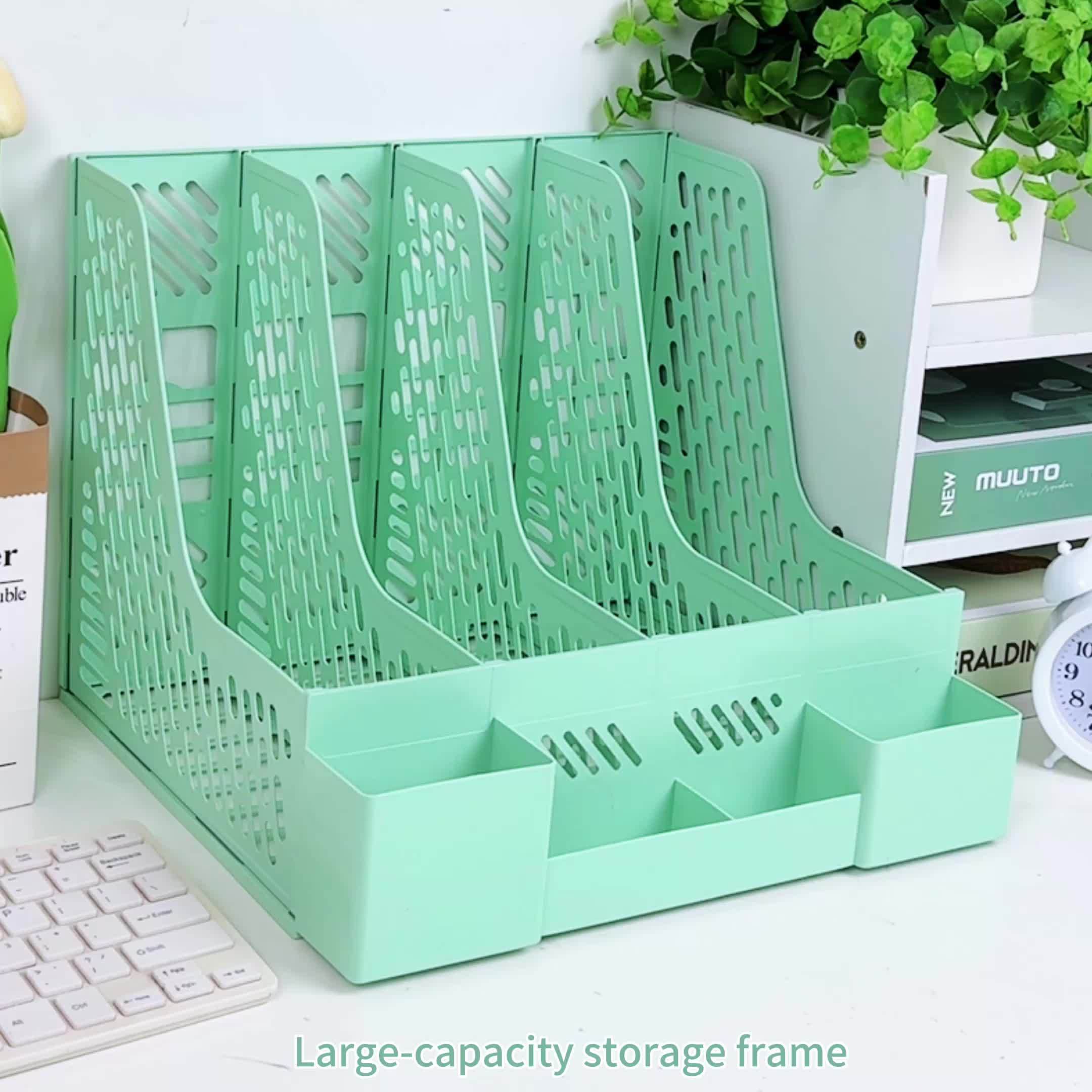 Desktop Document Organizer – 4 Compartments, Space-Saving, Removable and Suitable for Office Supplies