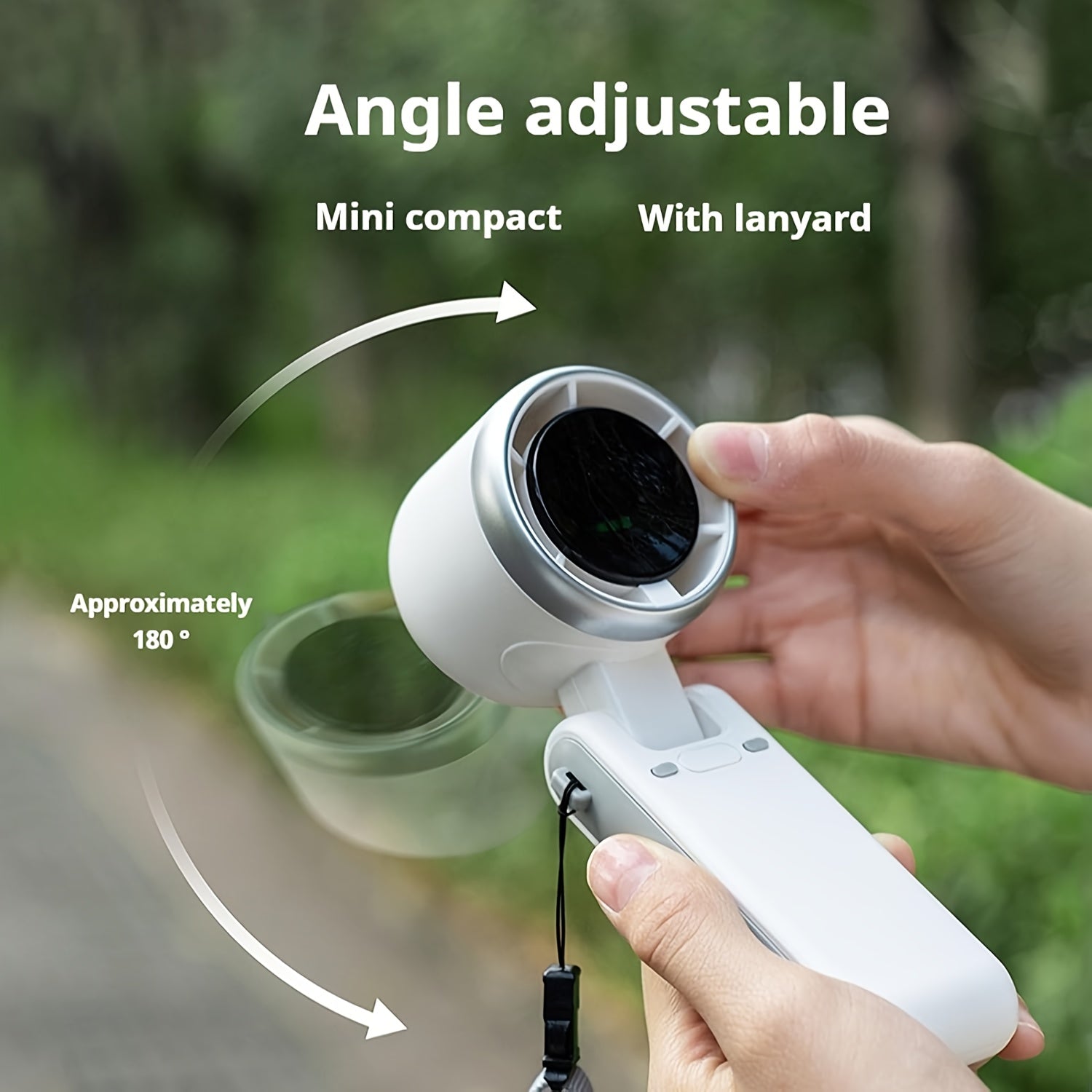 Compact Turbo Handheld Fan – 3-in-1 USB Rechargeable with 5 Speeds