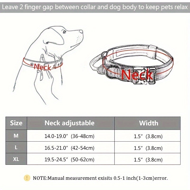 Military Tactical Dog Collar – Adjustable and Durable for Large and Medium Dogs