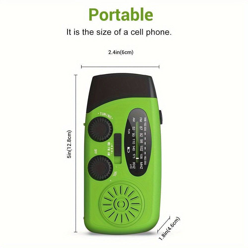 SurvivorPro - Portable Emergency Radio with Power Bank & LED Torch, Solar and USB Rechargeable