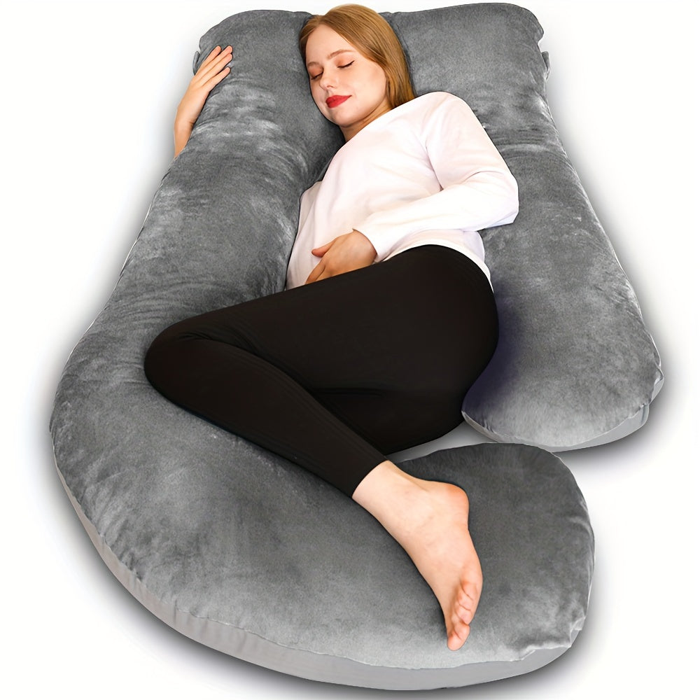 Comfortable J-Shaped Pregnancy Pillow – Full Body Support