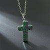 Necklace with Cross made of Natural Gemstones – Seraphina