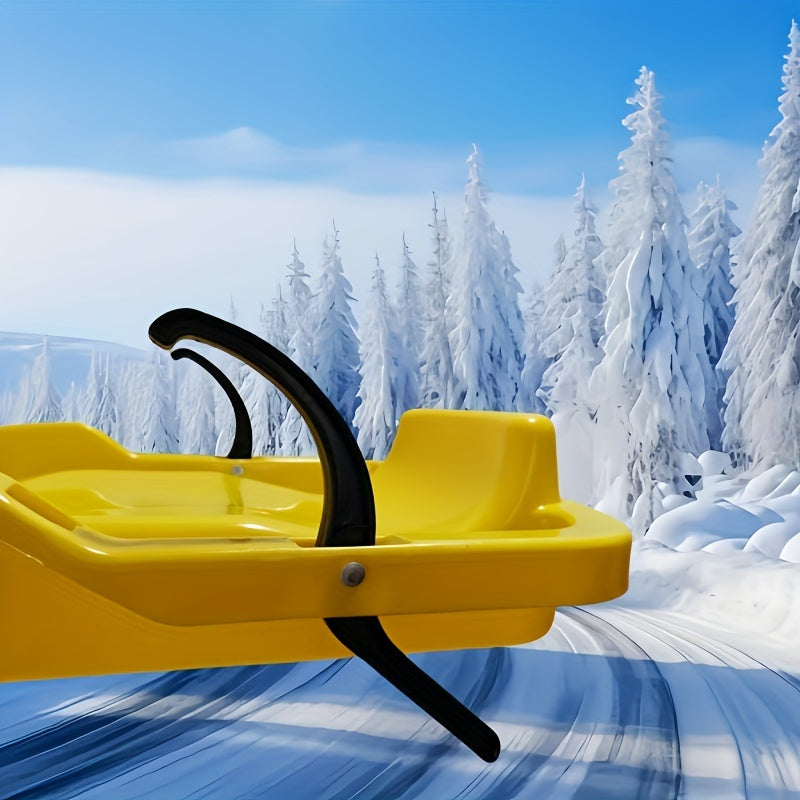 Versatile Ski Sledge with Brake – Perfect for Snow, Grass, and Ice, Incl. Towing Rope