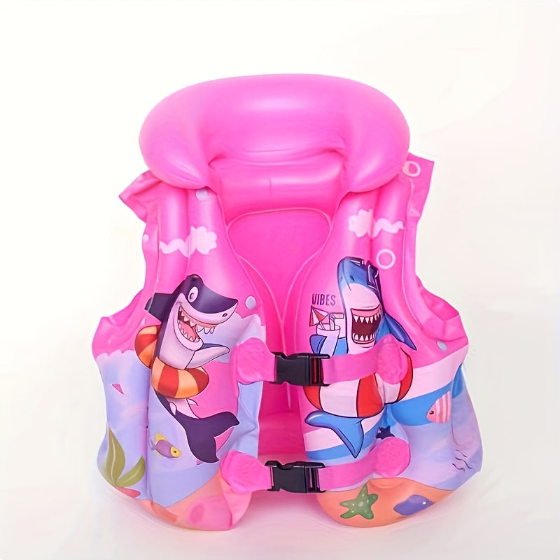 Children's Swim Vest with Shark Print – Comfortable & Safe for Water Fun