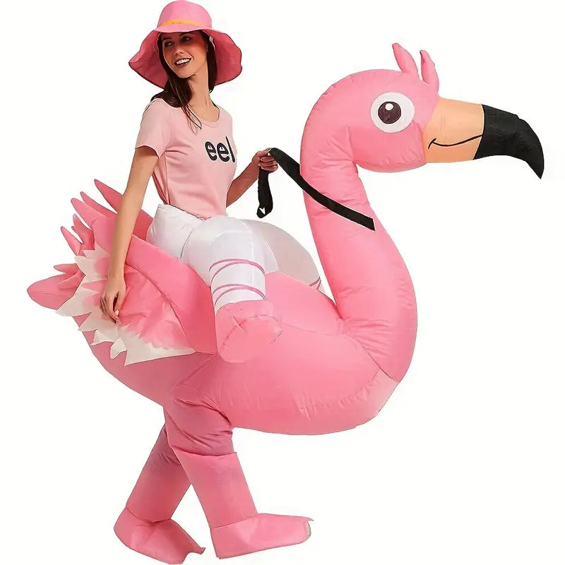 FlamingoRider - Funny Inflatable Flamingo Costume for Carnival & Festive Events