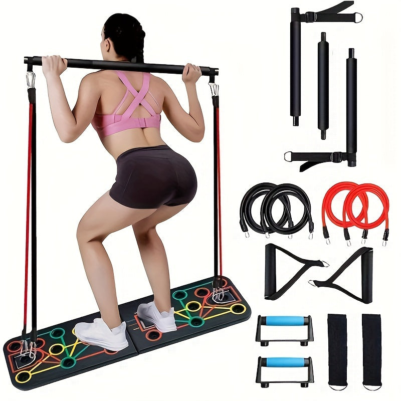 Push-up plank set with handles, resistance bands, and accessories – ideal for chest and abs