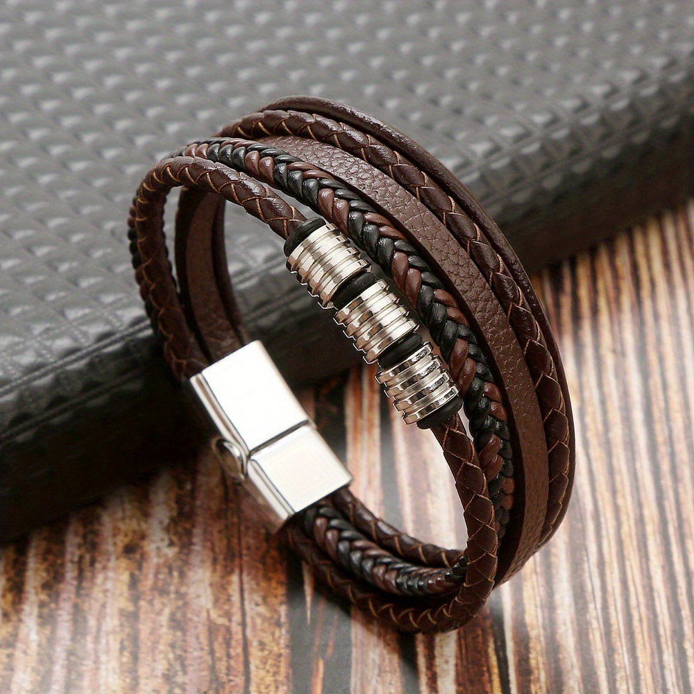 Refined Braided Leather Bracelet - For the Stylish Man