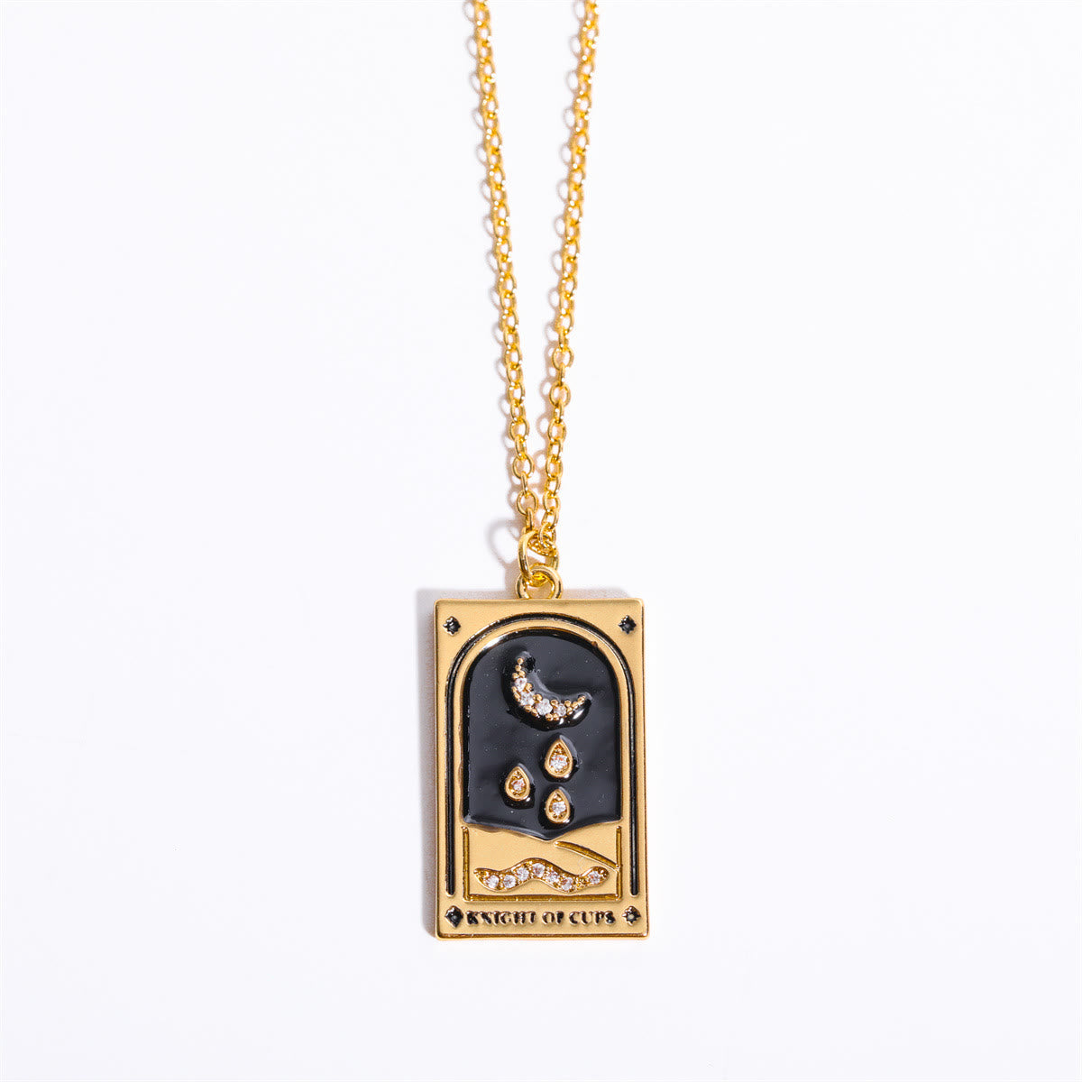 Zirconia Gold-Plated Tarot Drop Pendant Necklace – Amara