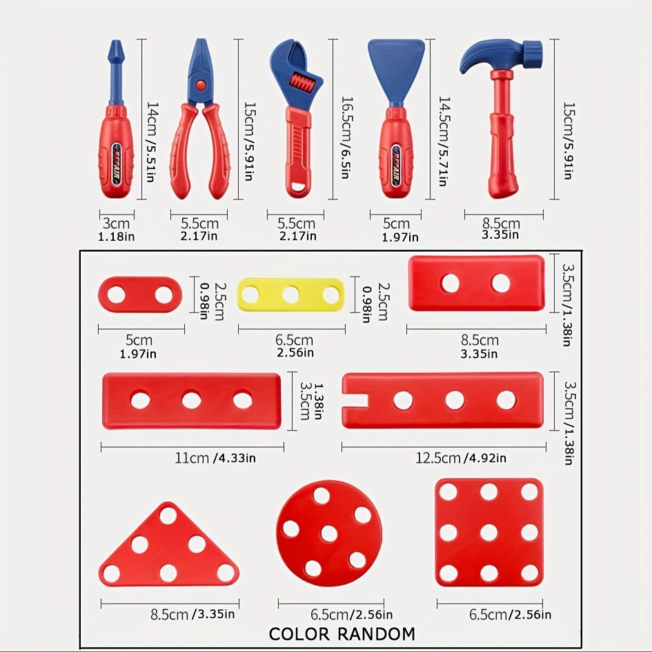 48-Piece Tool Set for Children – With Electric Drill, Safety Helmet and Storage Bag