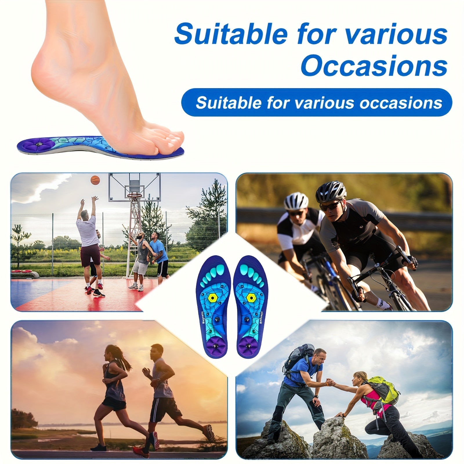 ComfortPlus Magnetic Acupuncture Insoles with Arch Support