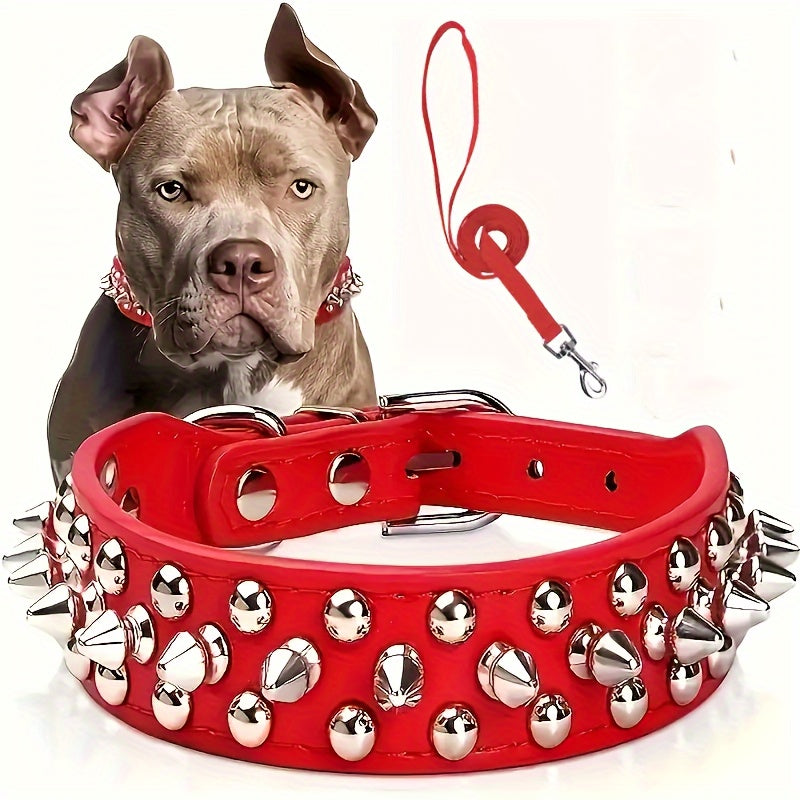 Adjustable Spiked Dog Collar - Strong and Safe for Large Dogs