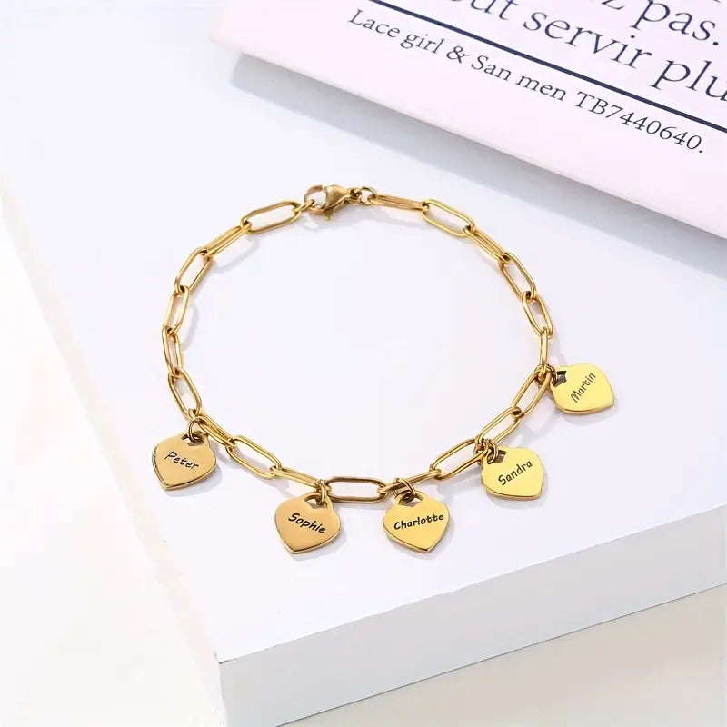 VeraLuxe Heartfelt Bracelet | Custom Engraved Heart Jewelry for Unforgettable Bonds