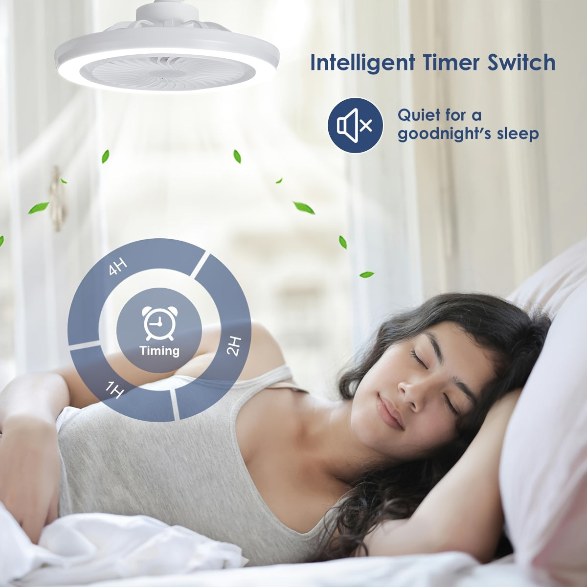 LED Slim Ceiling Fan Light – Dimmable and Quiet