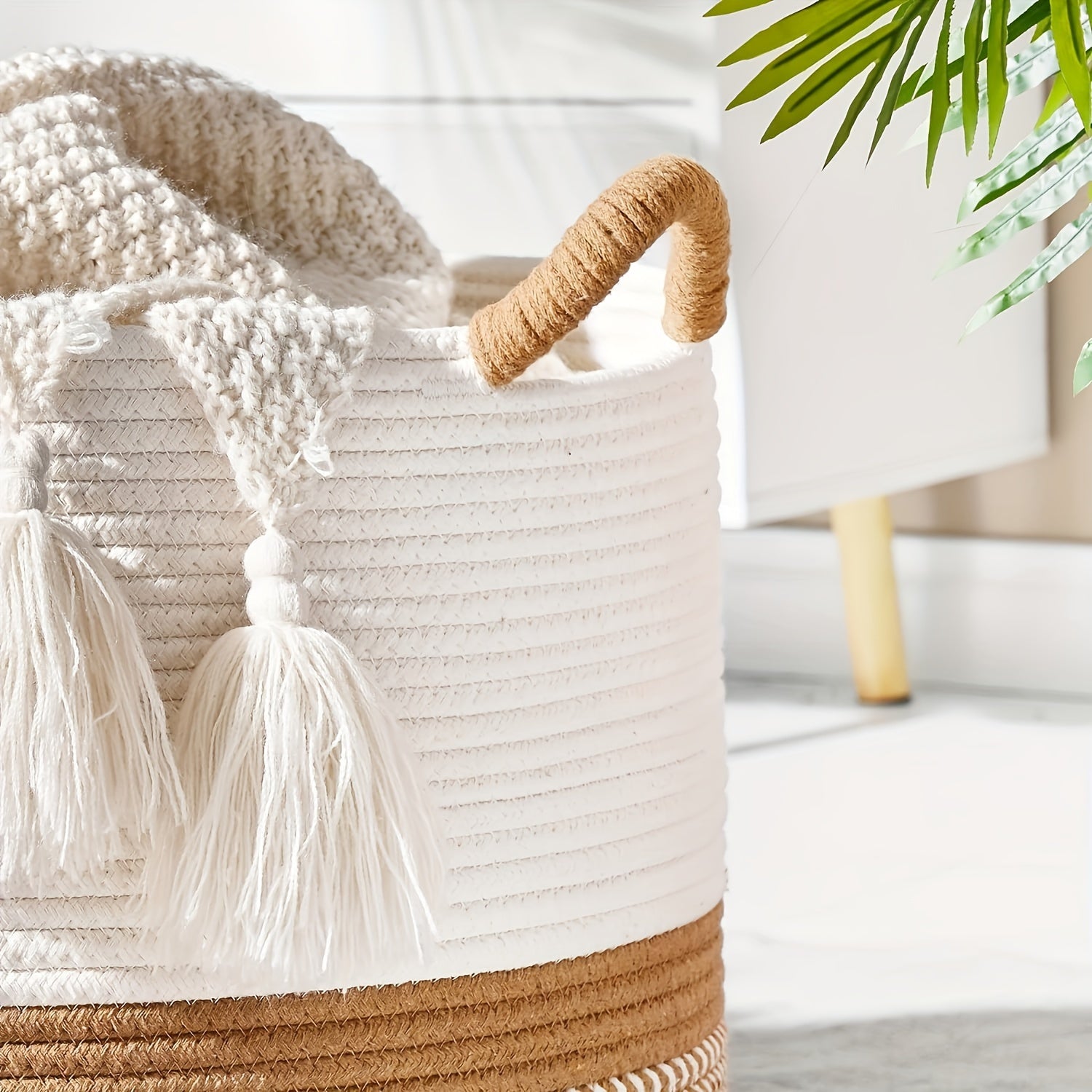 Boho Cotton Storage Basket - Stylish and Practical Solution