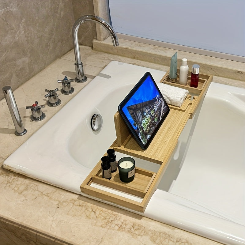 Bamboo Bathtub Tray - For Ultimate Relaxation