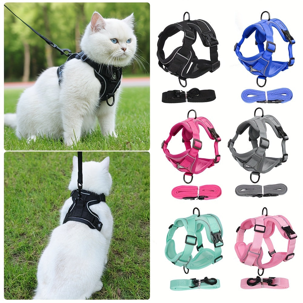 Reflective Cat Harness and Lead Set – Ideal for Walking and Training