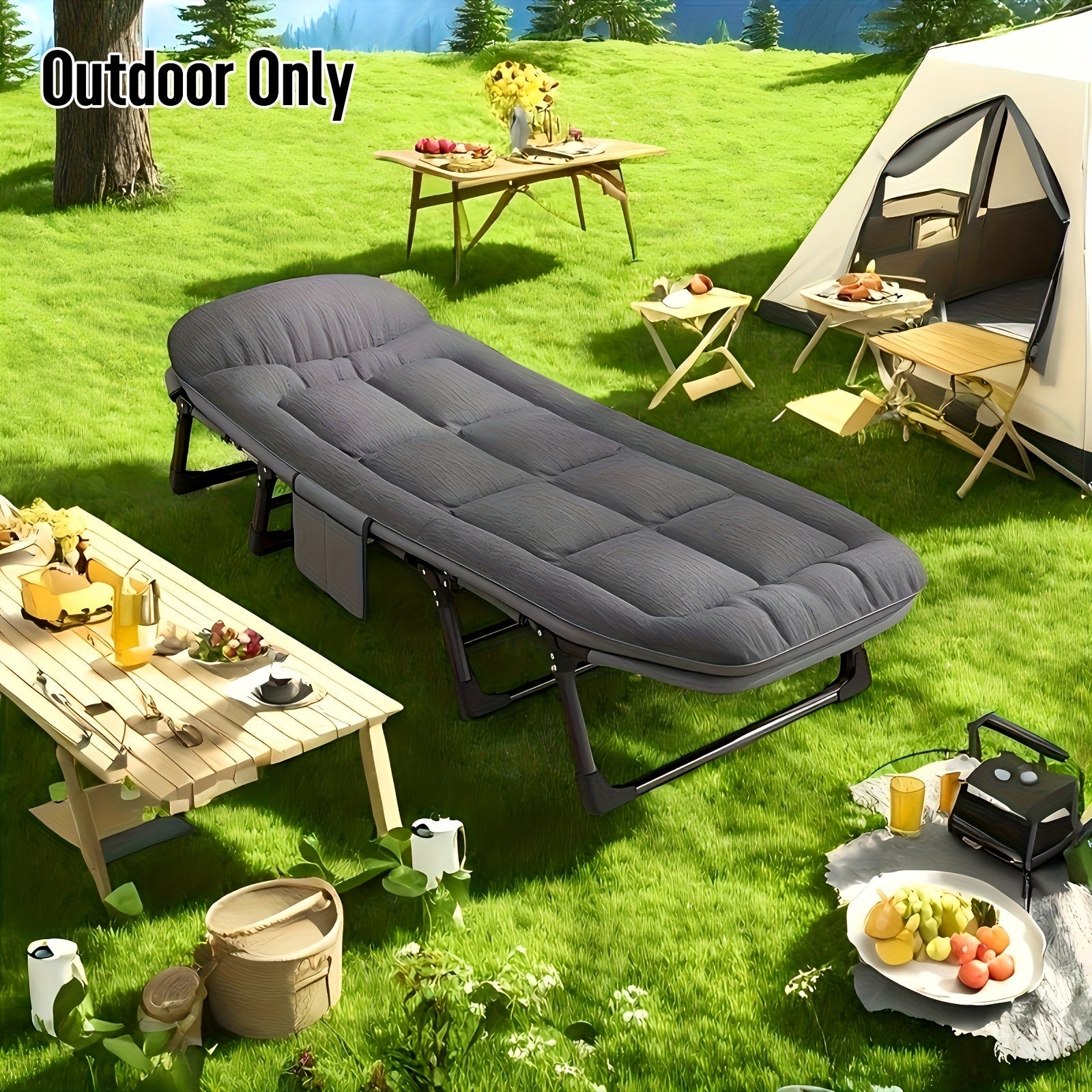 Foldable Camping Bed for Adults – Lightweight Aluminium and Stainless Steel Frame