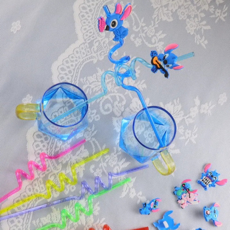 Stitch Reusable Straw Set – 16 Colourful Straws for Parties and Birthdays