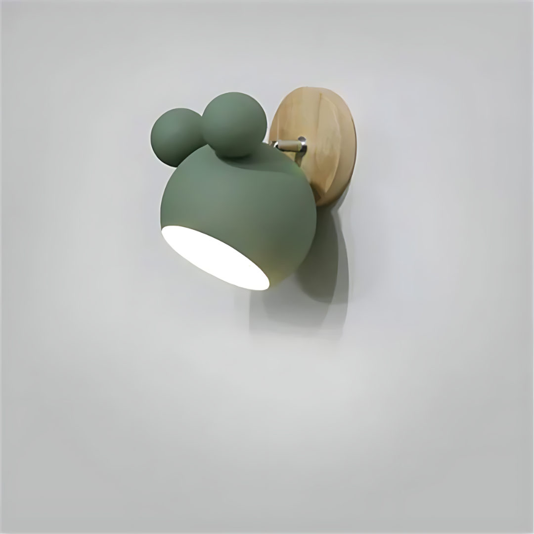 LumiMickey Nordic Wall Light | Adorable Mickey-shaped LED sconce for a cozy children's bedroom and playroom.