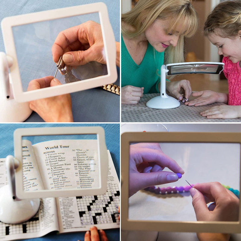 Hands-Free Desktop Magnifier with LED