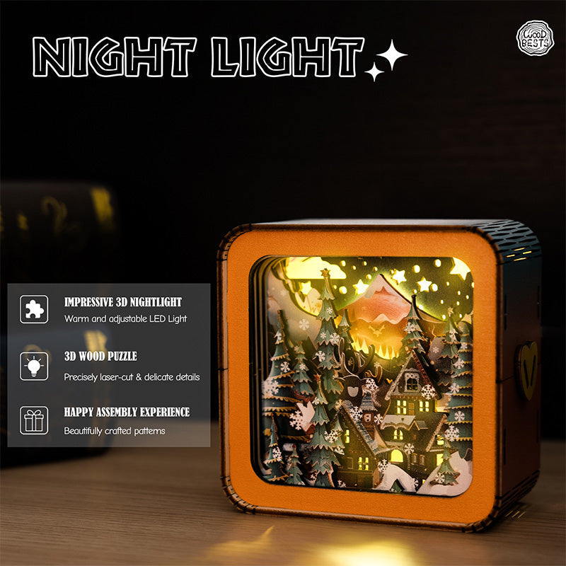 Atmospheric 3D Christmas House Light Scale - Warm LED Light and Unique Decoration