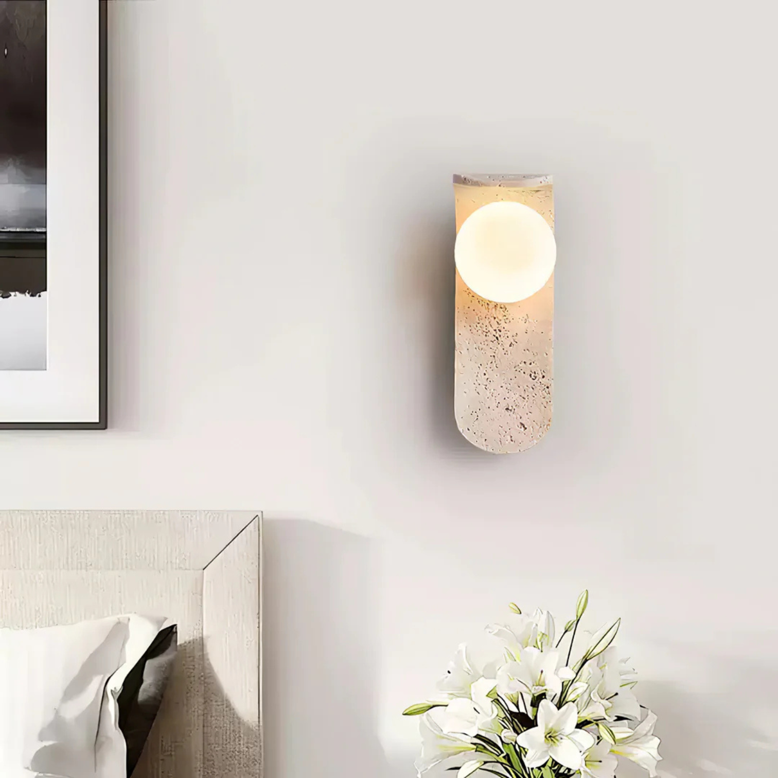 Travertine Wall Lamp – Organic Warmth and Timeless Elegance