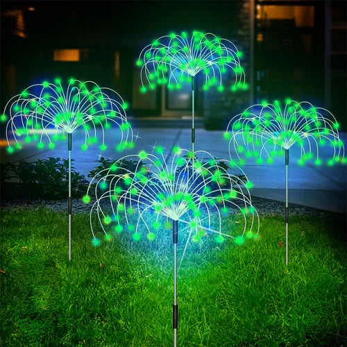 Waterproof Solar Garden Lamp with Firework Effect – SparkGlow