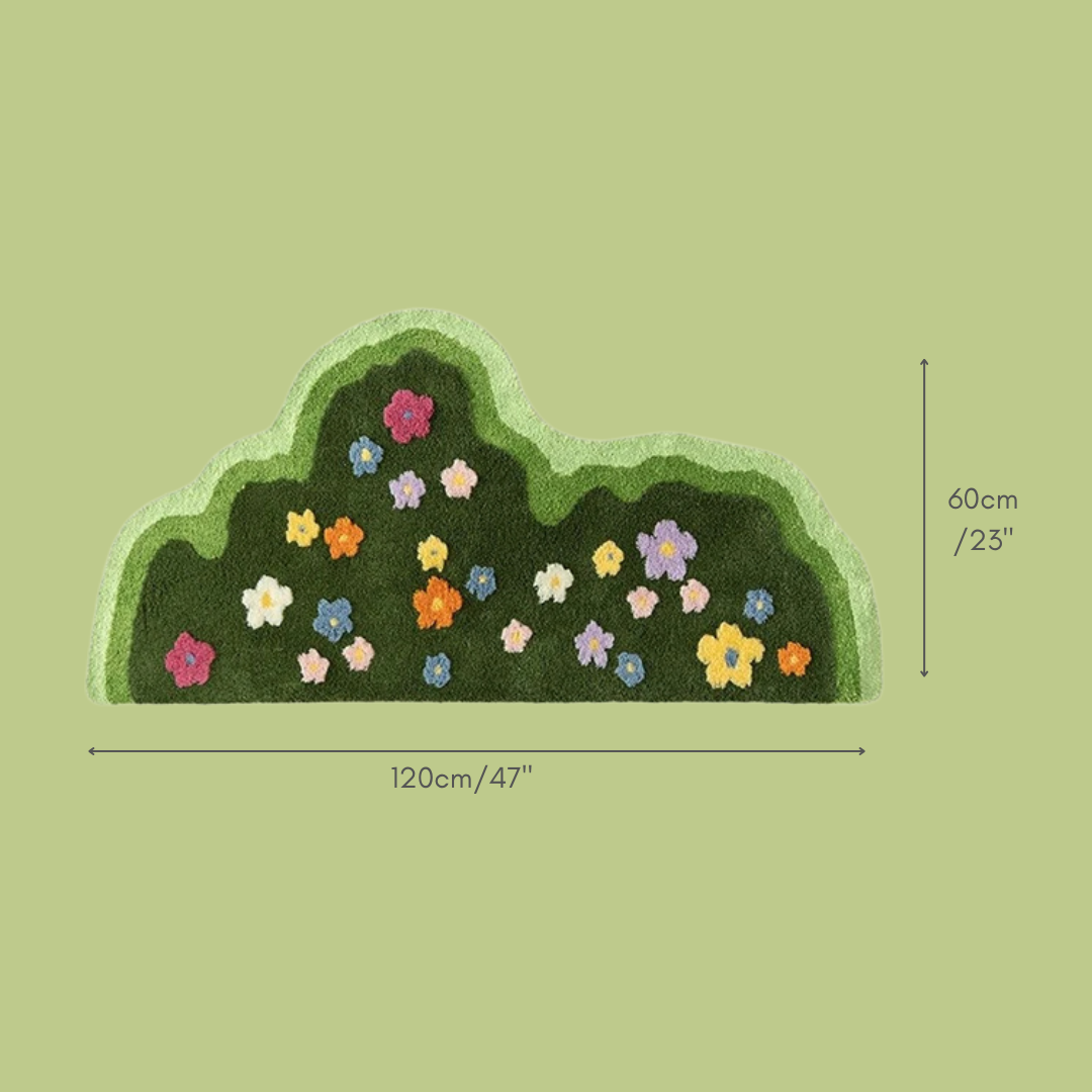 GardenGlow Bloemen Vloerkussen | Zachte vloermat met bloemenpatroon voor woonkamer, slaapkamer en ha