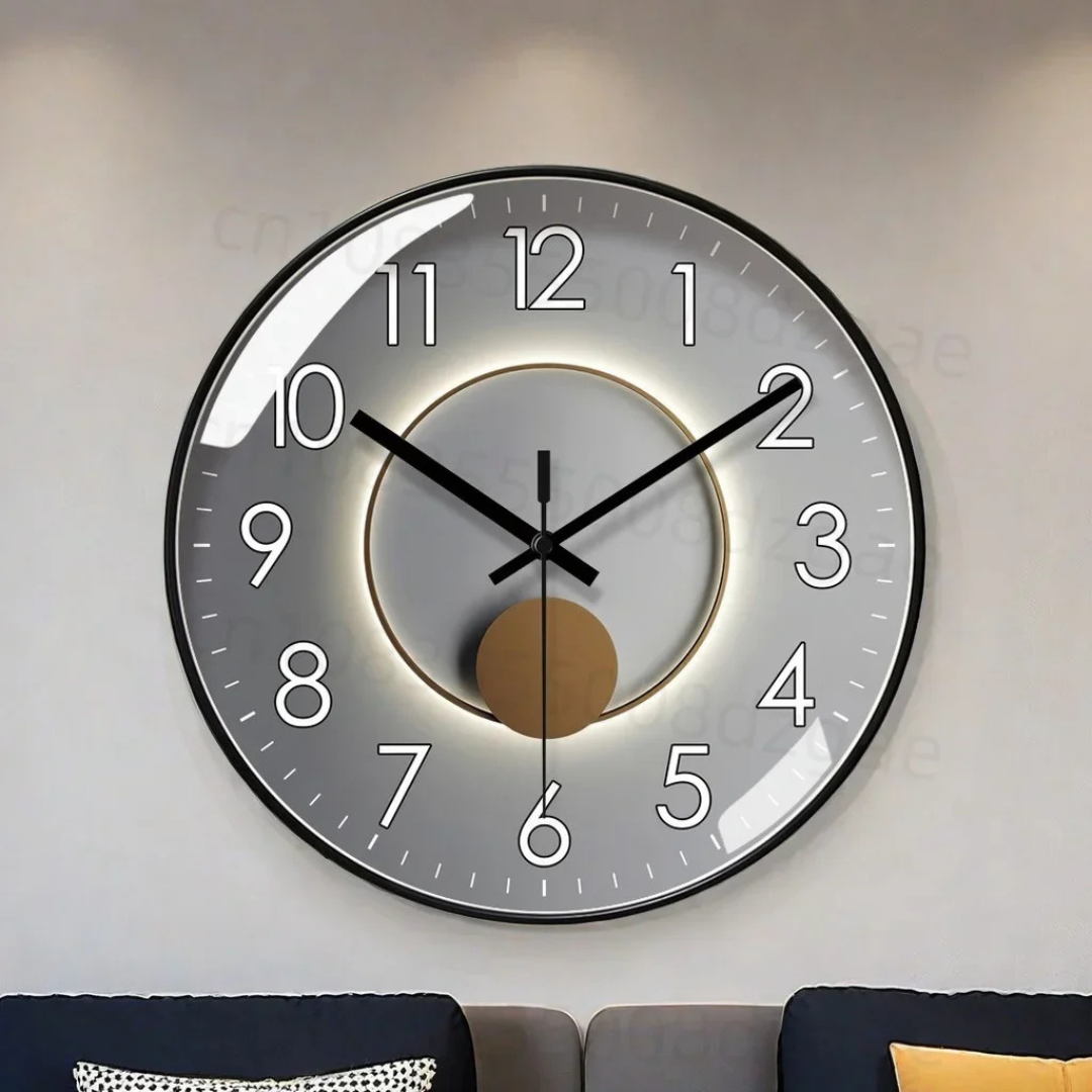 Zynir | Stylish Design Wall Clock | Silent Quartz Mechanism | Luxurious and Modern | Plastic & Glass | No Ticking | Battery Not Included | Perfect for Living Room, Bedroom, Office