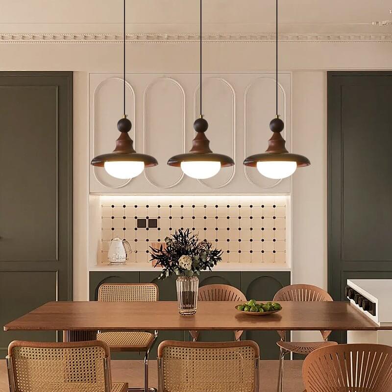 Pendant Light with Wooden Accents