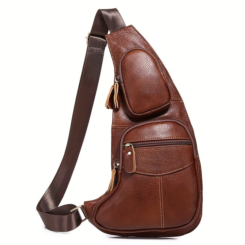 Vintage Classic Leather Sling Bag – Compact and Durable