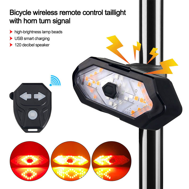 Waterproof Night Riding LED Mountain Bike Remote Control Steering Rear Light