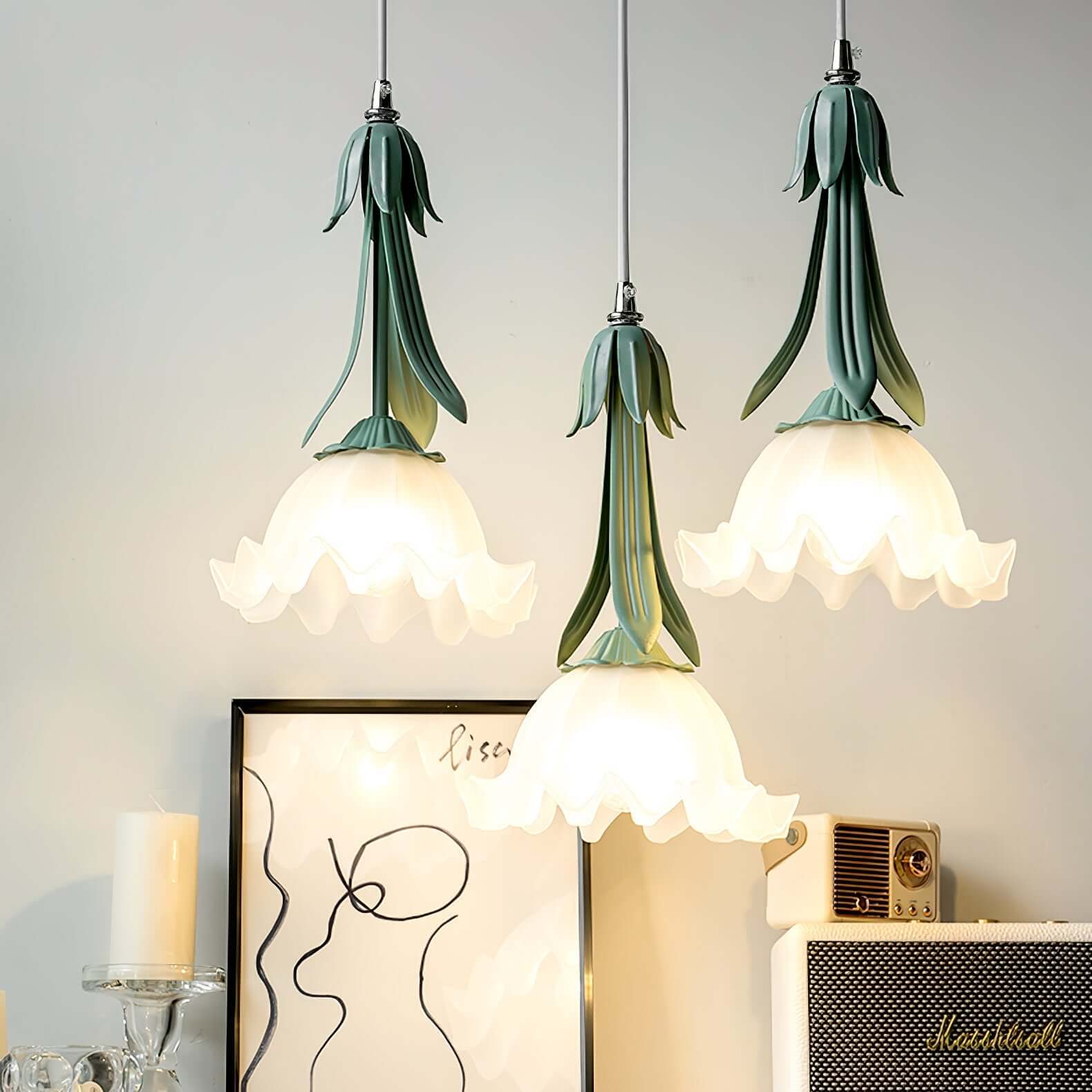 Elegant Pendant Light with Flower Design